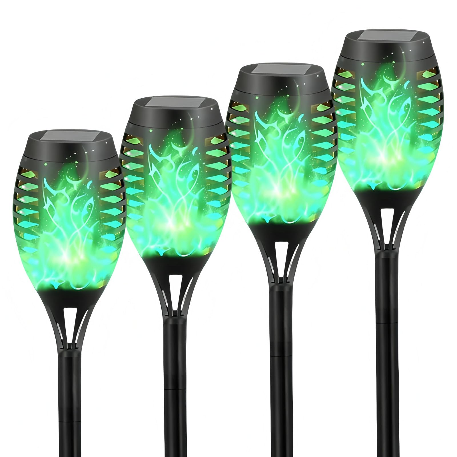 4 Pack Solar Lights Outdoor, Solar Torch Lights with Flickering Flames