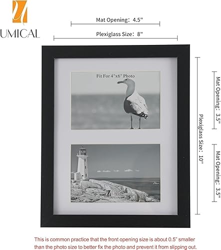 Vista 32 de Marco de fotos para collage de fotos, marco de pared de madera negra (5 x 7 pulgadas, mate, 2 aperturas)