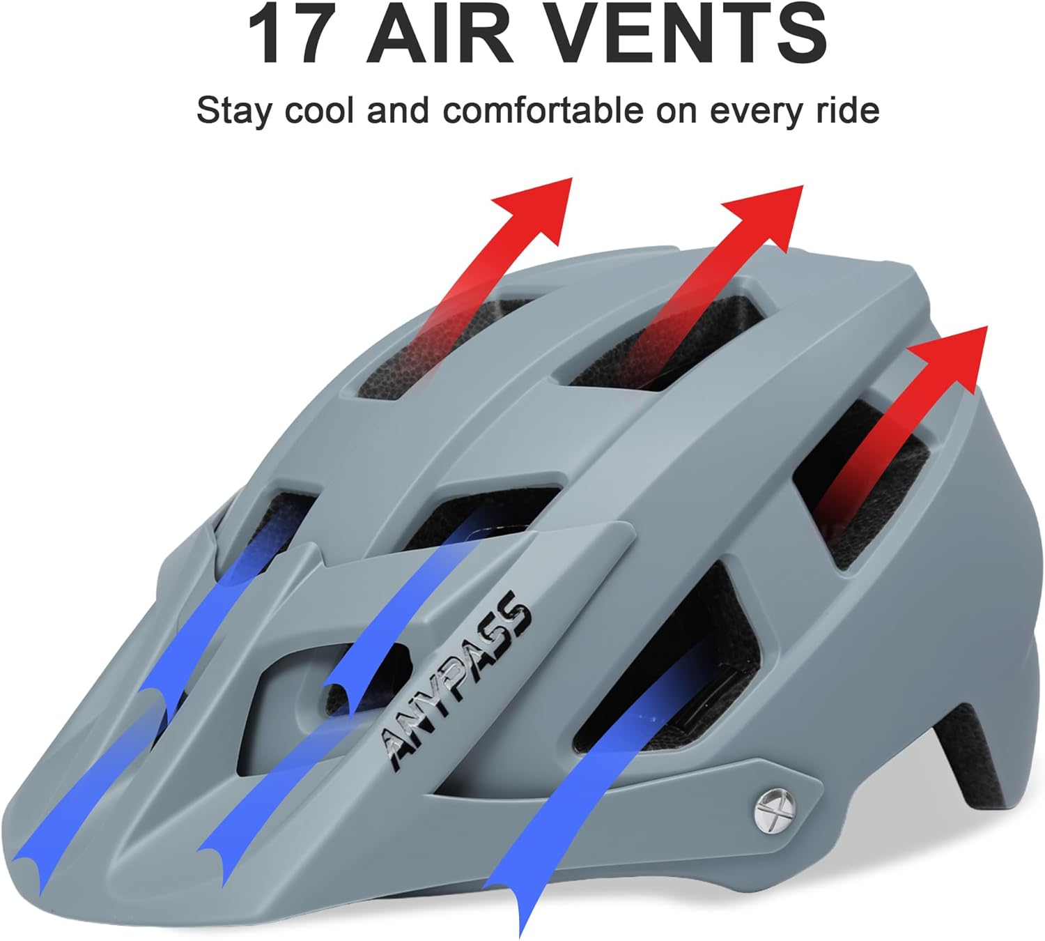 Mountain Bike Helmet Adult Men Women - Ultra Comfort, Super Lightweight Bicycle Helmets, MTB Cycling Gear Biking Accessories with Adjustable Fit & Removable Sun Visor