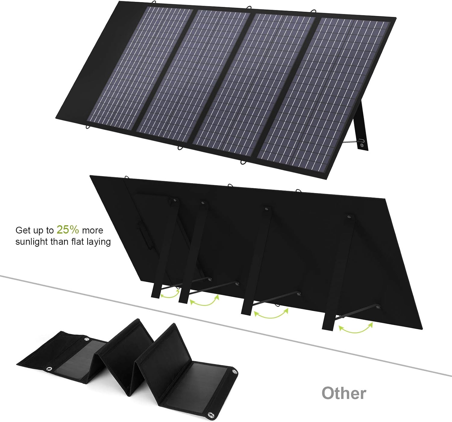 X-DRAGON solar panel with adjustable kickstand for optimal sun angle