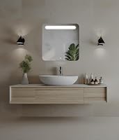 Home Glow Malmo 60x60 cm Fürdőszobai LED Tükör Érintőkapcsolóval - Négyzet Alakú, Homokfúvott Mintával, Energiatakarékos 2