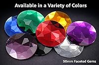 Vista 3 de Allstarco Joyas redondas autoadhesivas extra grandes de 1.969 in, diamantes de imitación acrílicos para cosplay, 2 piezas, Plástico Plata Acrílico