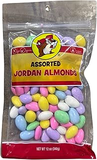 Buc-ee's Jordan Almonds, Milk & Dark Chocolate Almonds, Sugar Free Chocolate Choices–Non-GMO, Protein-Packed Healthy Sweets–On the Go, Movie & School Snacks (Jordan Almonds, 12 Ounce)