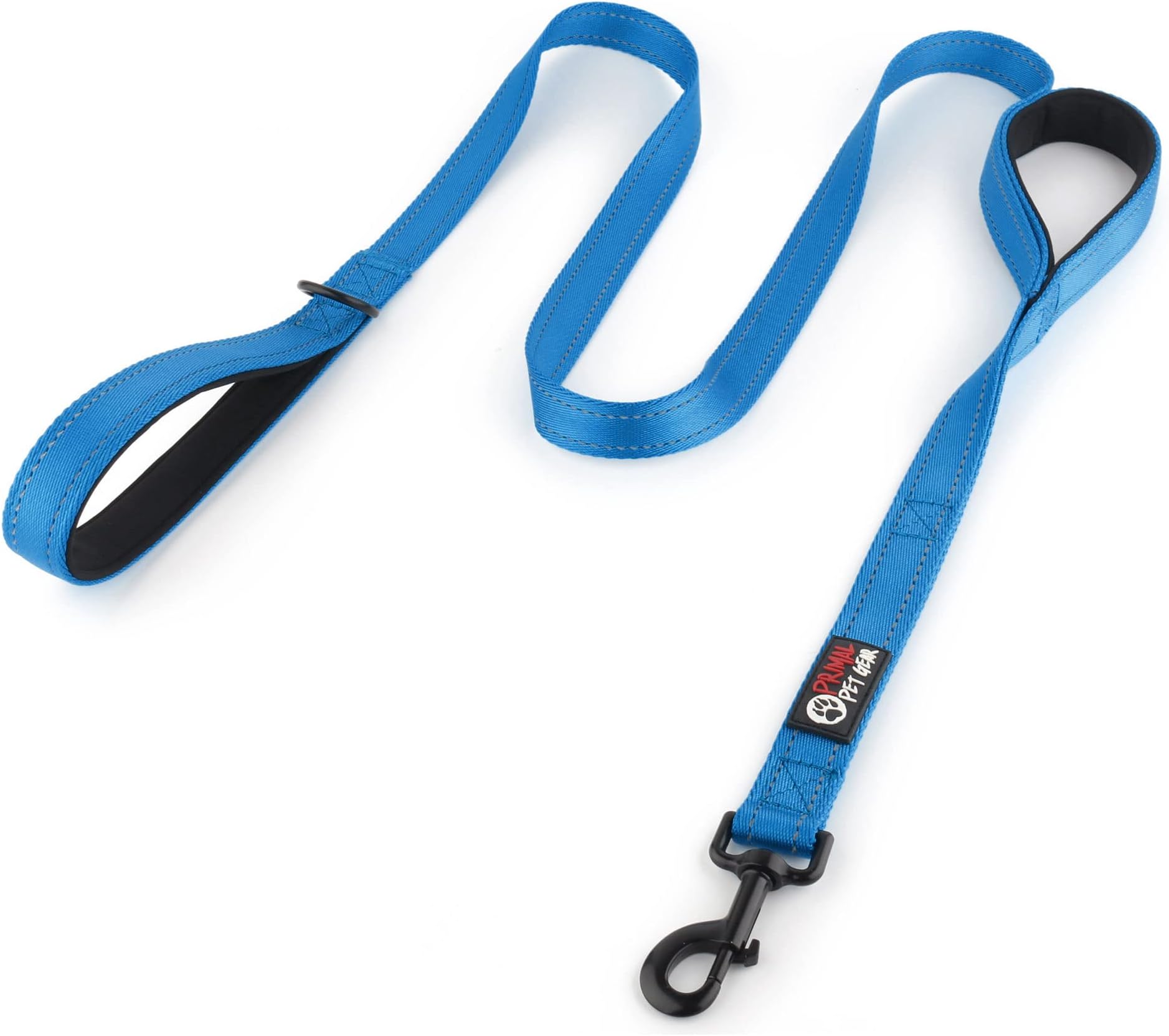 Primal Pet Gear Dog Leash 6ft Long,Traffic Padded Two Handle,Heavy Duty,Reflective Double Handles Lead for Control Safety Training,Leashes for Large Dogs or Medium Dogs,Dual Handles Leads(Blue)