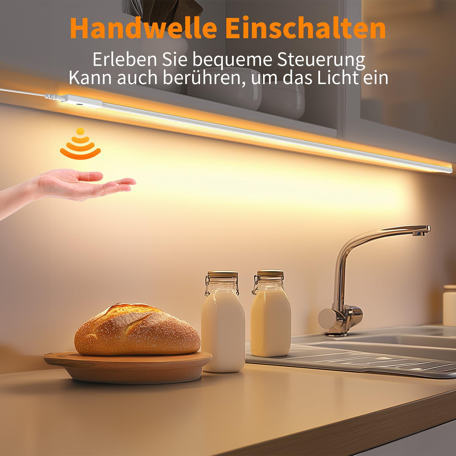 SIBI LIGHTING Lampada da incasso a LED, 3 pezzi, 1 m, dimmerabile, per cucina, autoadesiva, flessibile, in silicone, con alimentatore da 24 V, per cucina, ufficio, camera da letto