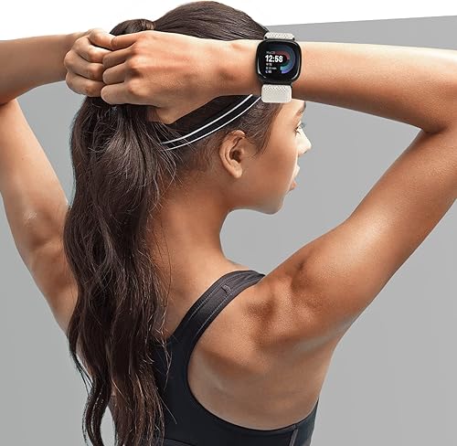Miniatura 6 de Nidoujin Bandas elásticas compatibles con Fitbit Versa 4Fitbit Sense 2Fitbit Versa 3Fitbit Sense bandas para hombres y mujeres, paquete de 4 correas