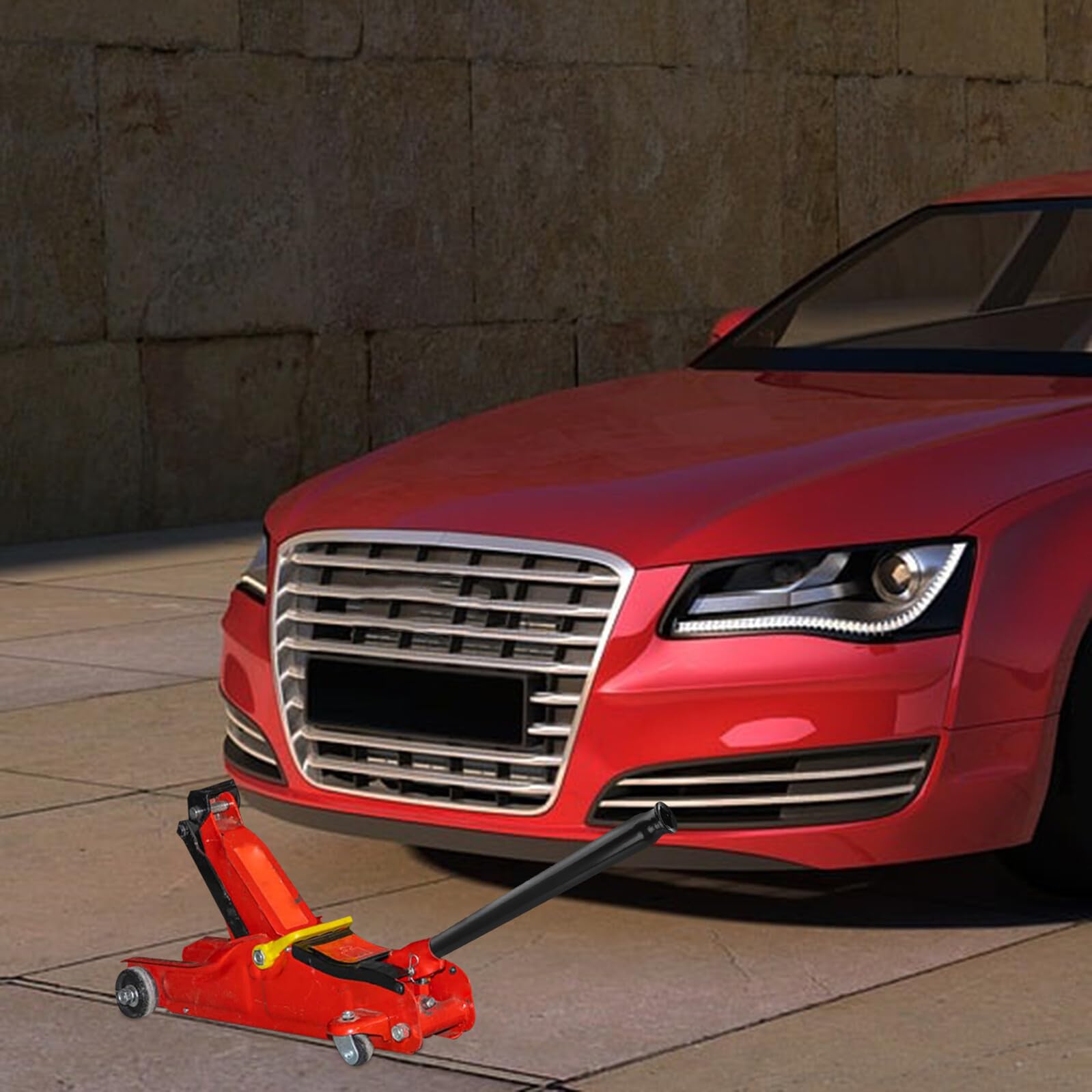 Manico Idraulico Orizzontale per Martinetto Auto Maniglia Sostitutiva Salvaspazio e Portatile per Uso Domestico e Veicolare Impugnatura Leva Facile da Installare e Trasportare