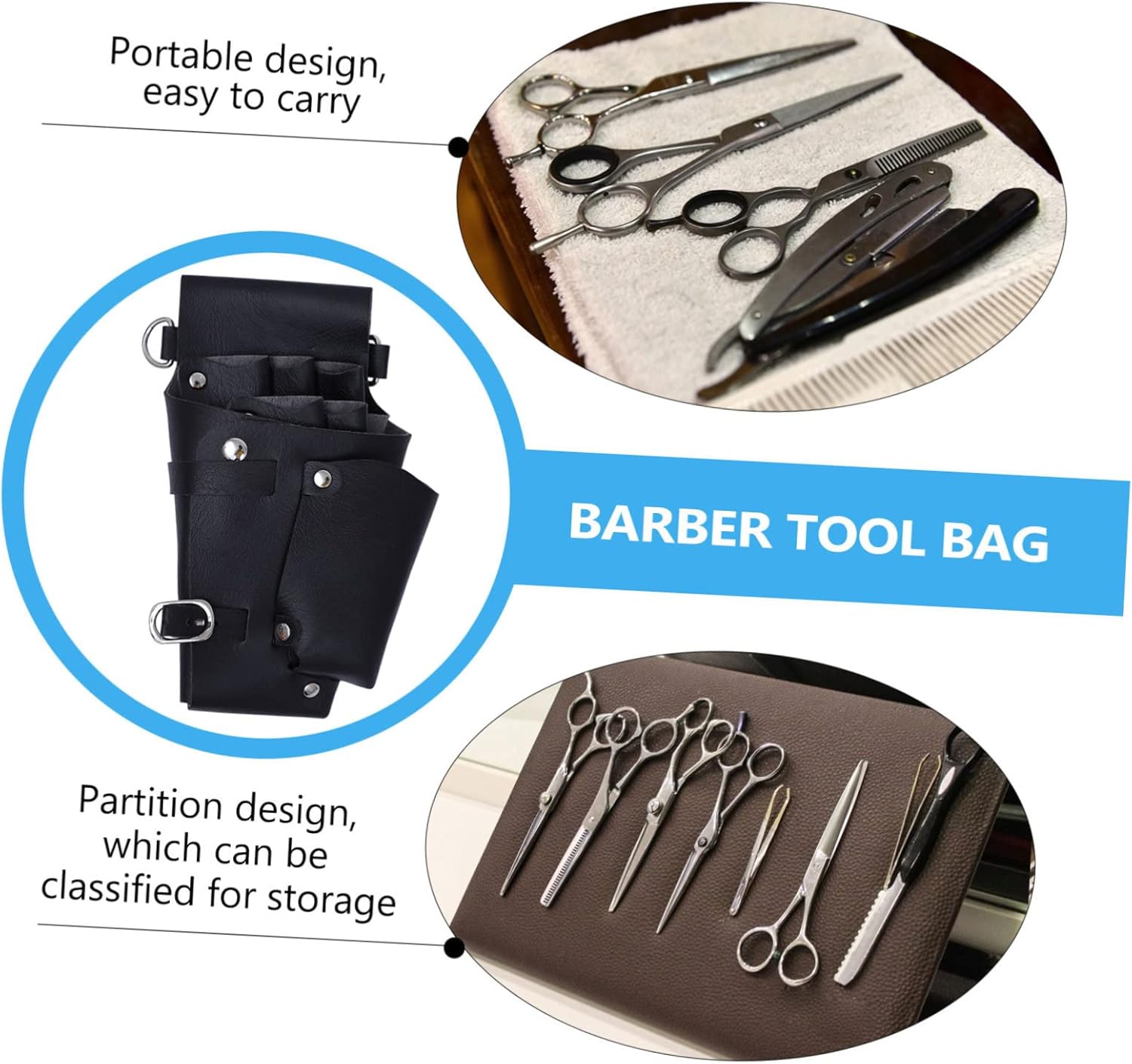 Hairdresser Scissors Bag, Storage Bag，Hair Fanny Pack Barber Professional Tool Haircut Pouch for Salon