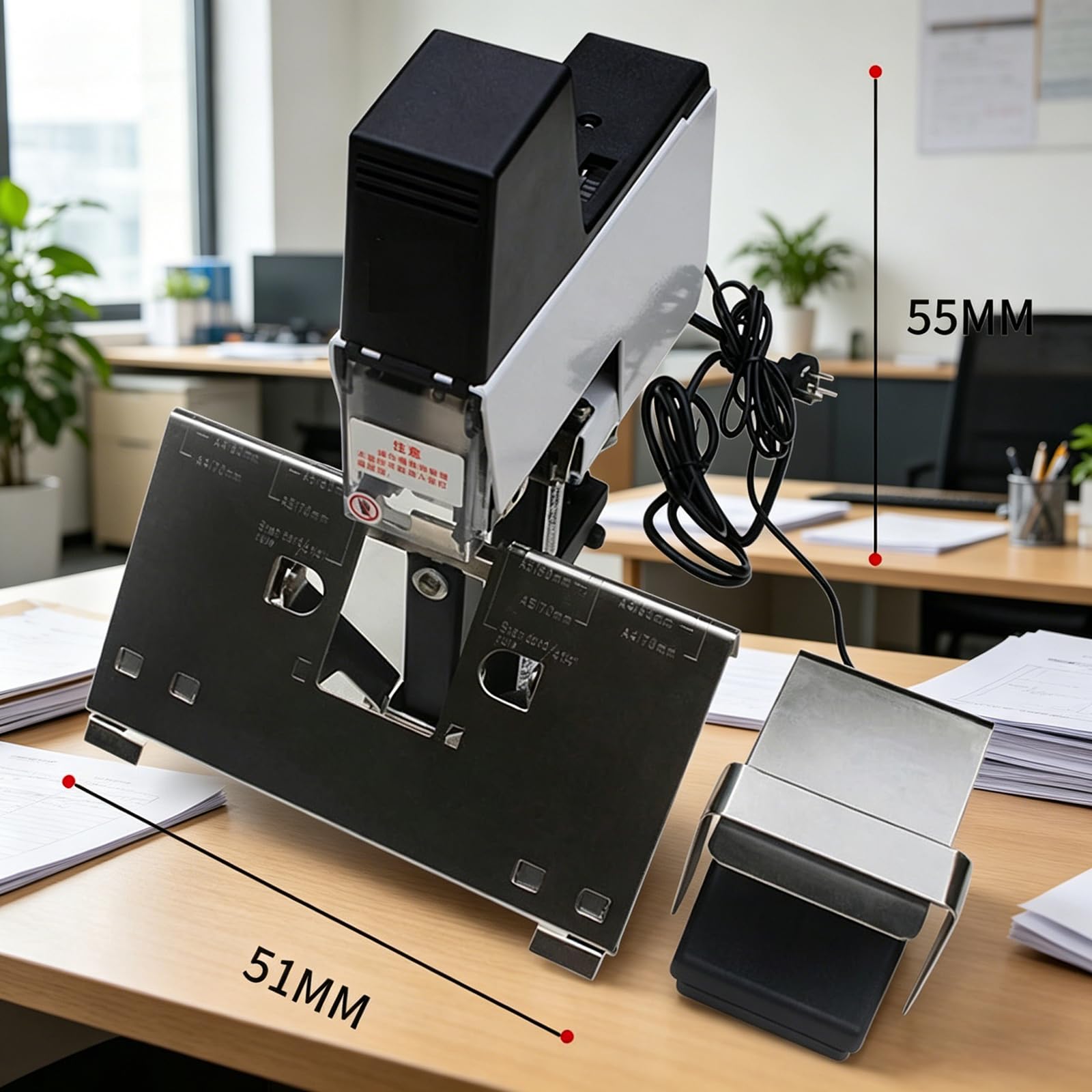 Rilegatrice automatica a sella, pinzatrice elettrica per libri con pedale, rilegatura da 2 a 30 fogli, 9 livelli di pressione, per ufficio e scuola