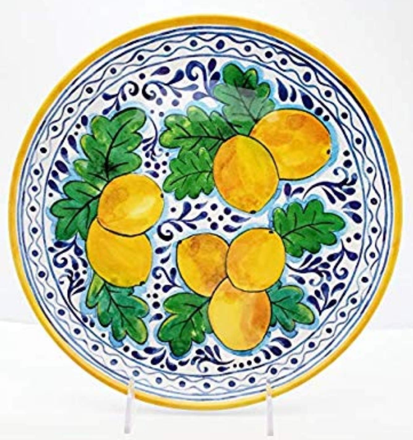 Il Mulino Dinner Plates Melamine Set of Four Tuscan Lemon 11" Dinner Plates Indoor Outdoor Kitchen