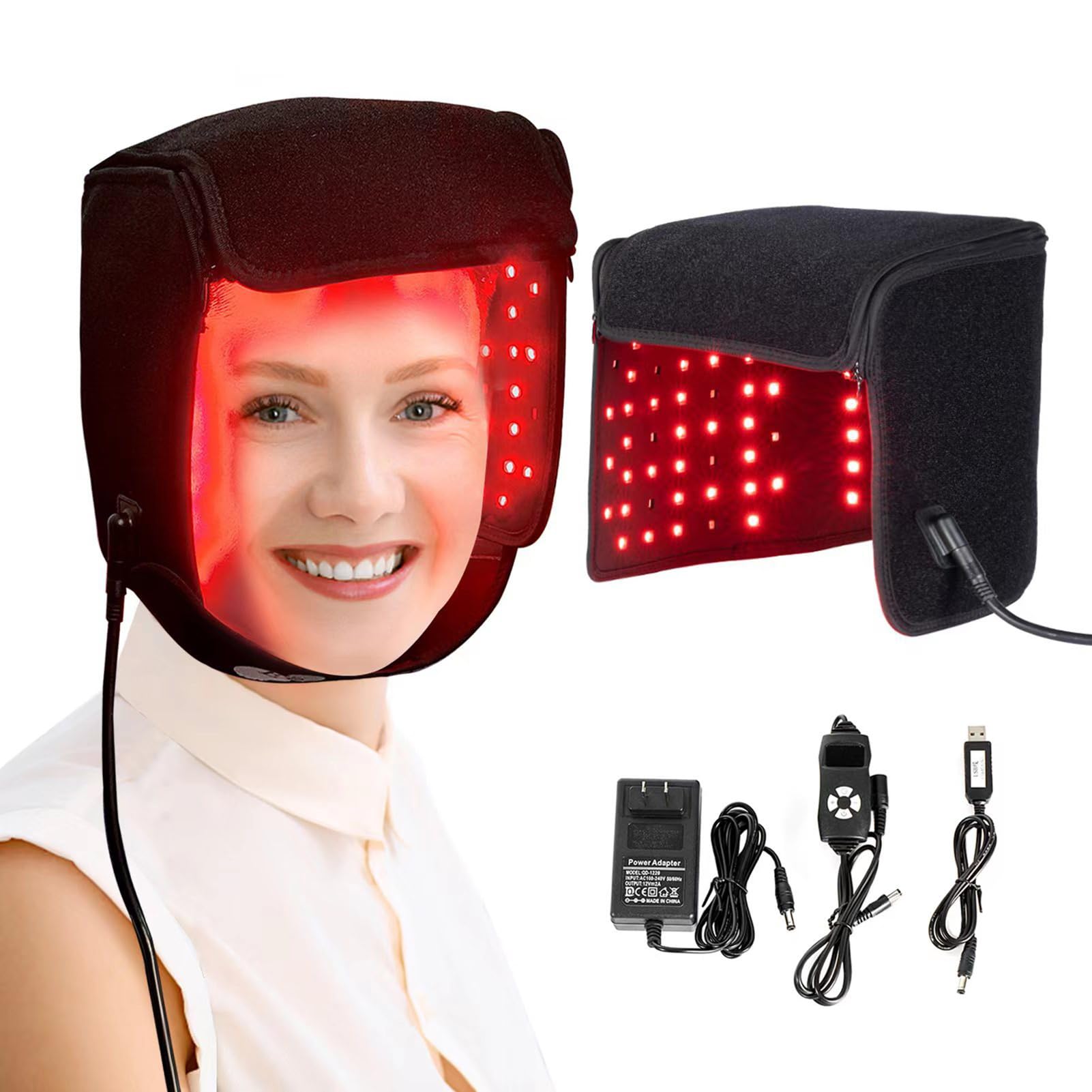 GOURIXIN Terapia con Luce Rossa per la Crescita dei Capelli, Cuffia per Terapia con Luce Rossa, apparecchiatura LLLT con 215 LED di qualità Clinica, 660 NM e 850 NM, per Donne e Uomini