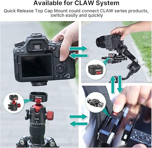 Miniatura 5 de ULANZI Claw - Adaptador de montaje de base de liberación rápida versión mejorada trípode QR para cámara compatible con trípode (solo montaje de base)