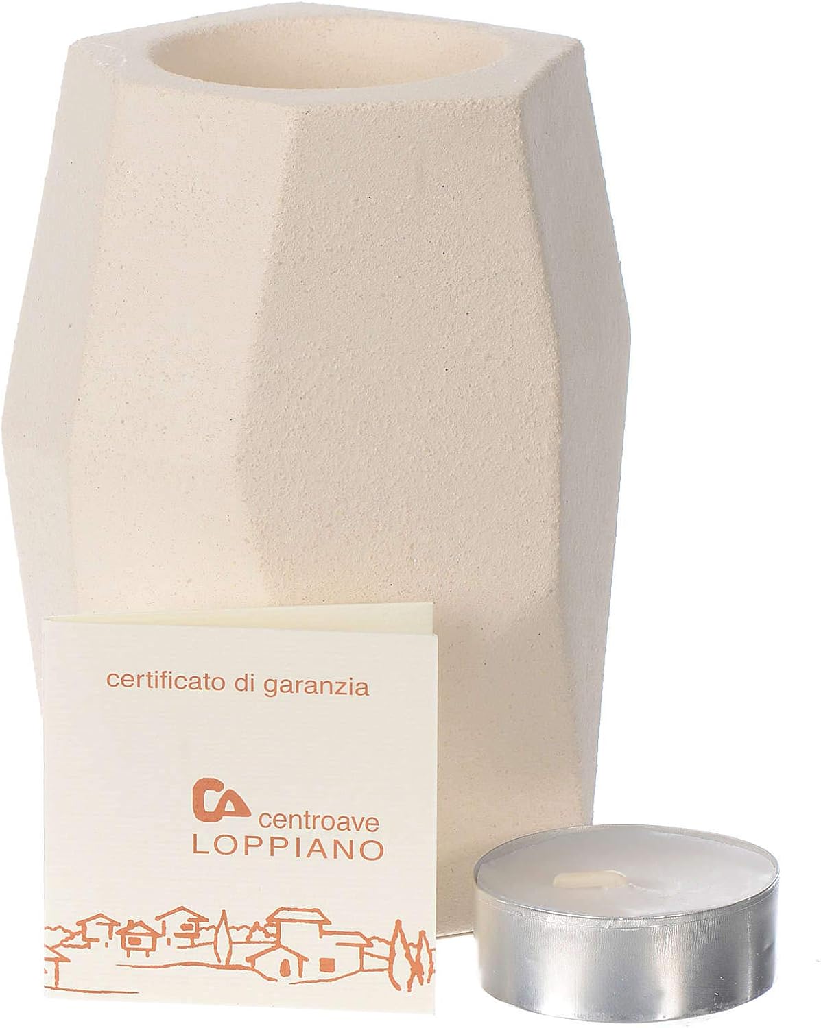 Candle with Nativity in Clay by Centro Ave, 11cm