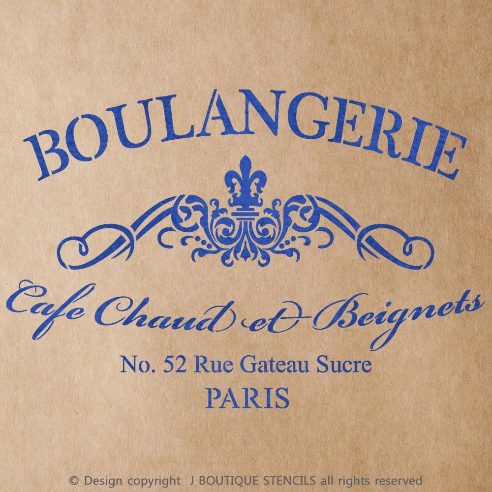 Boulangerie for Painting Signs Crafting DIY Wall Decor - Artistic Stencil (X-Large)