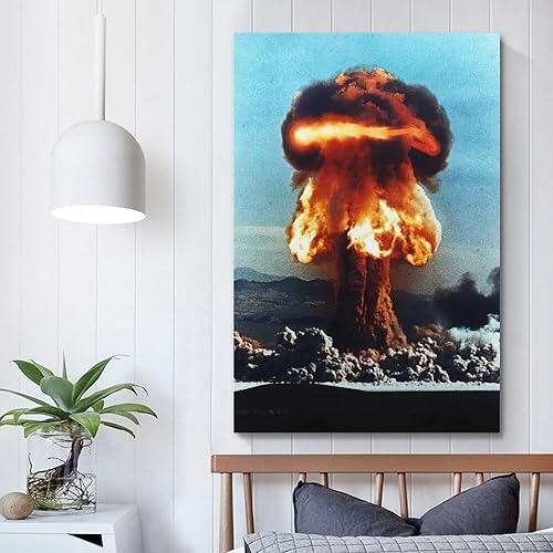 Miniatura 5 de Pósteres de propaganda retro con bomba atómica nuclear y escena de explosión, pósteres de pintura en lienzo, pósteres de pintura decorativa,