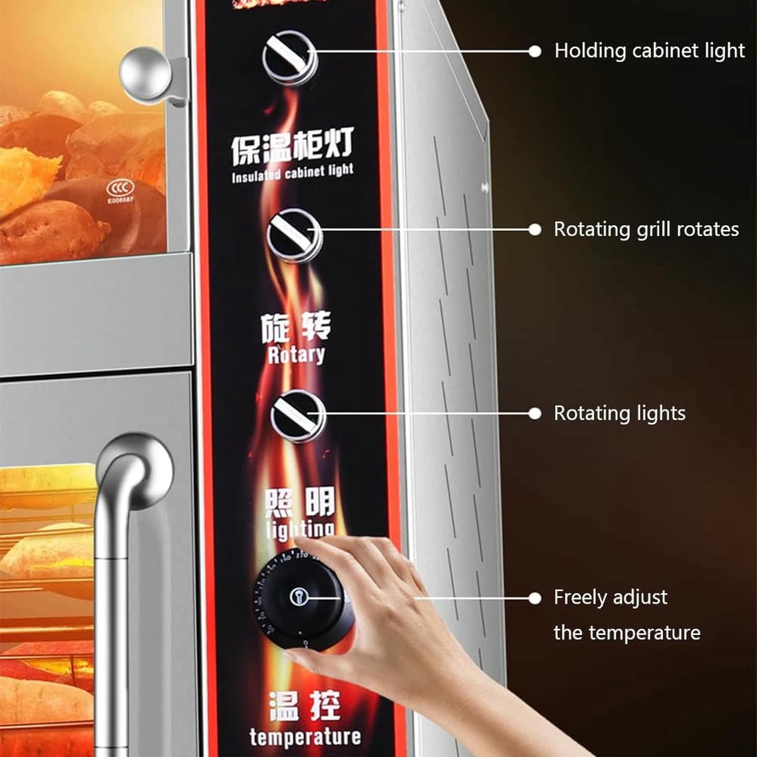 Commercial Electric Roasted Sweet Potato Machine, Street Stall Gas Desktop Automatic Oven Stove Roasted Sweet Potato