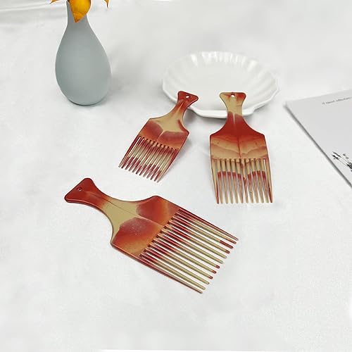 Miniatura 7 de Juego de 3 peines de horquilla de doble color para peinar el cabello, peine grueso de dientes anchos, para un levantamiento suave y trabajo de