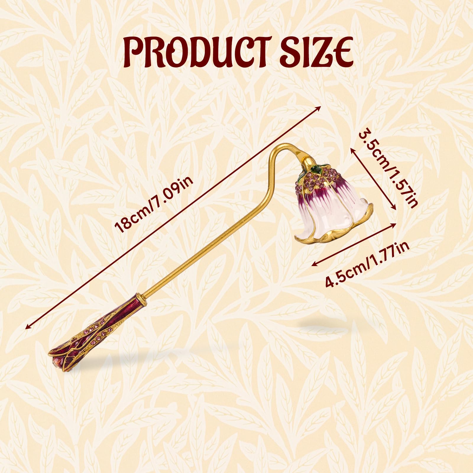 Xinally Elegant Royal-Style Candle Snuffer with Pearl Inlay,Long Handle Candle Extinguisher Accessory for Putting Out Extinguish Candl (Style C)