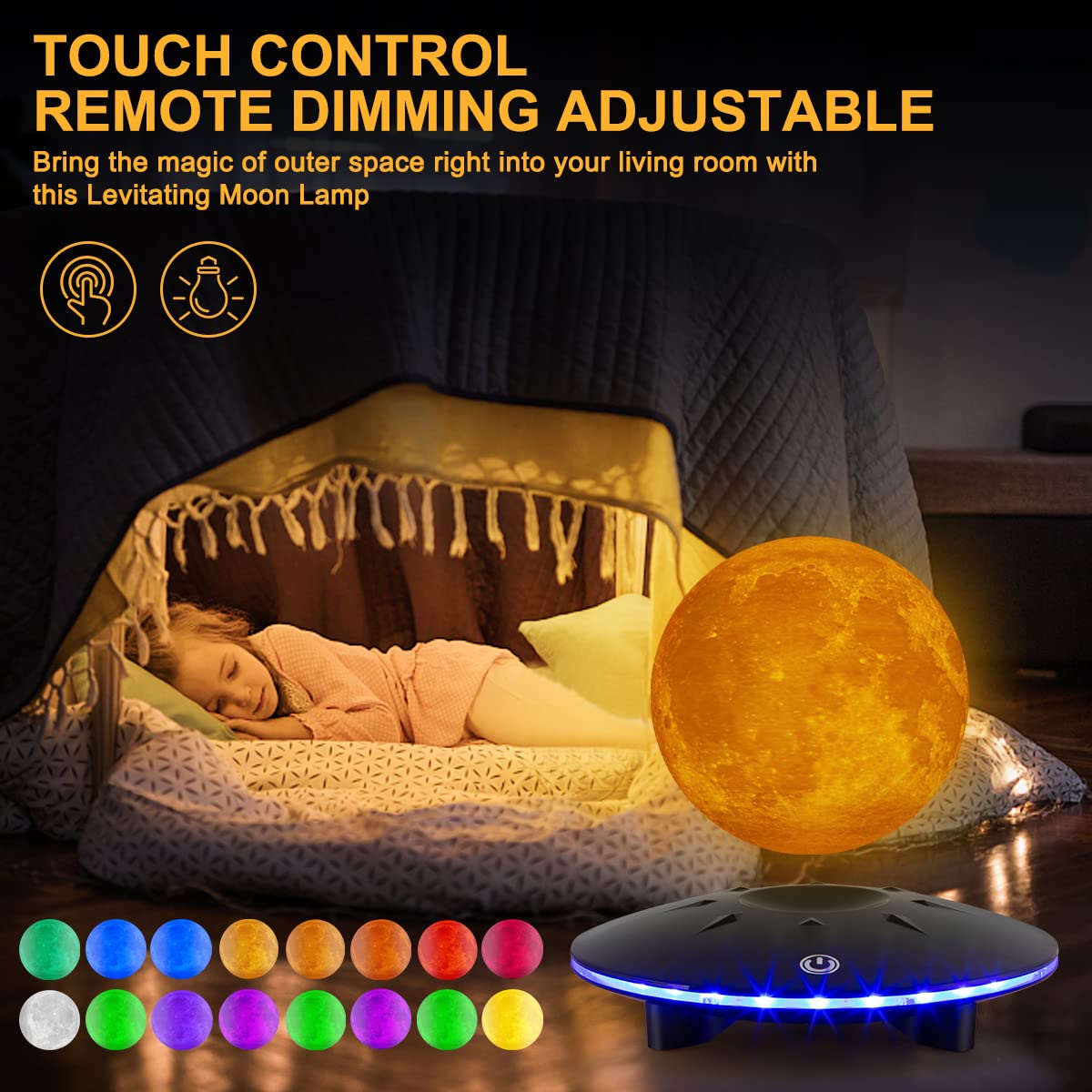 MOON LIGHT/ムーンライト Magnetic levitation UVEHAS Levitating Moon Lamp - Magnetic Floating and Spinning