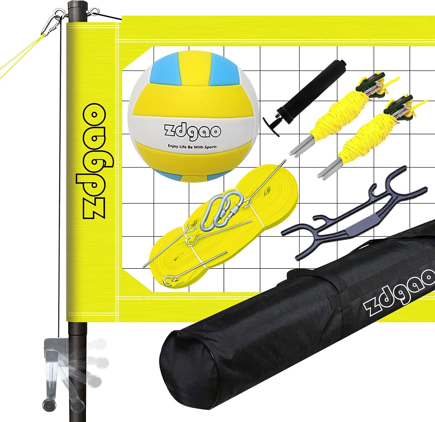 Zdgao Volleyball Net Outdoor Professional Volleyball Set with Height