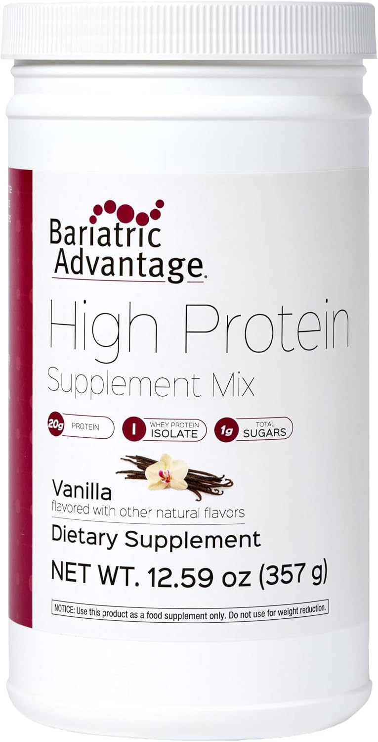 Bariatric Advantage High Protein Supplement Mix - Protein Powder - 20 g Protein - for Pre- & Post-Bariatric Surgery Patients - Iron, Calcium & More - Vanilla - 14 Servings
