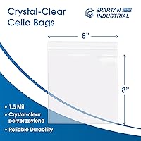 Vista 2 de Spartan Industrial - Bolsas de polietileno resellables transparentes de 8 x 8 pulgadas (1000 unidades) para embalaje, impresiones y fotos