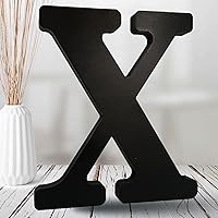 Vista 24 de AOCEAN Letras de madera negra de 8 pulgadas, letras de madera sin terminar para decoración de Halloween, letras decorativas de pie, decoración