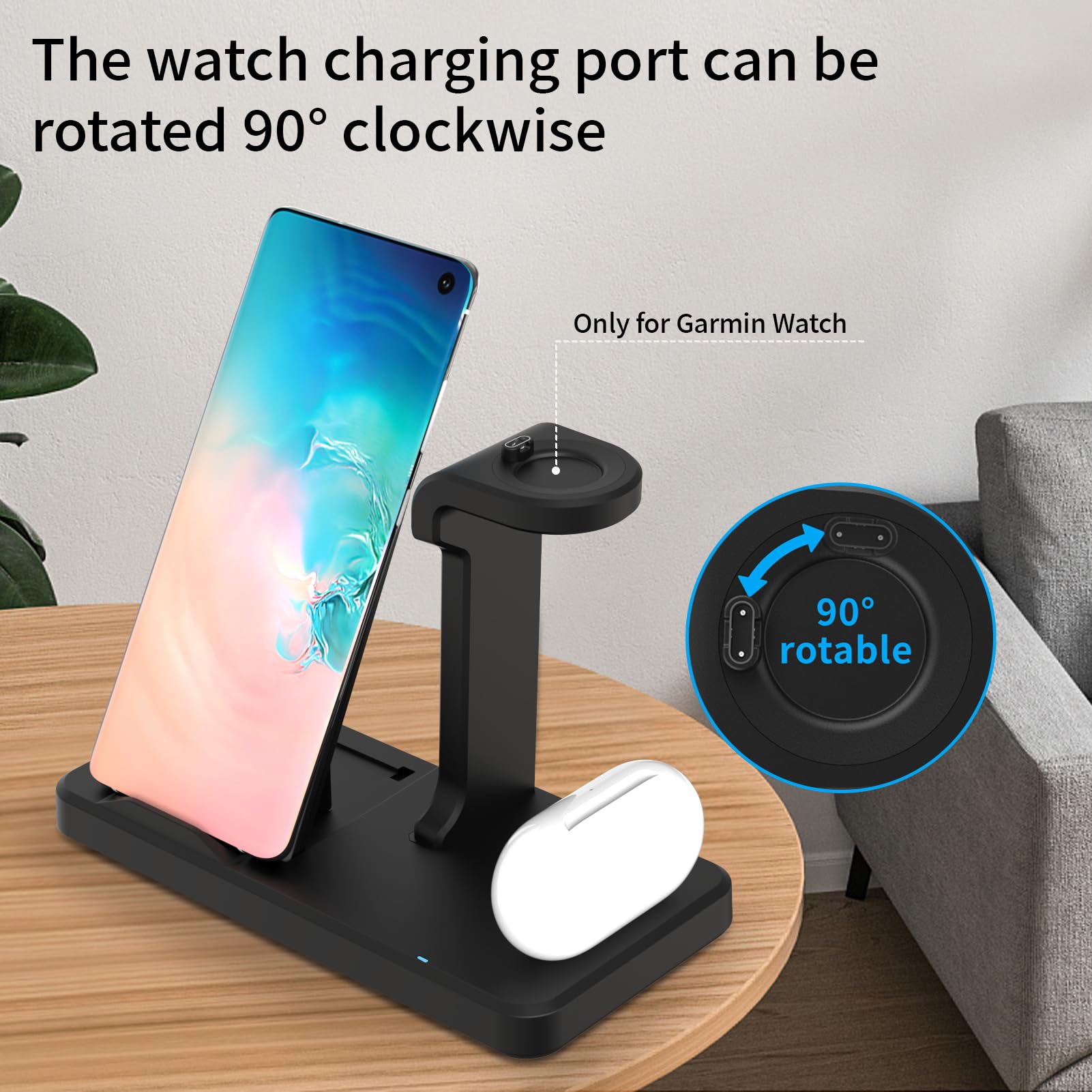 Wireless Charger Station Compatible With Garmin Instinct 2x