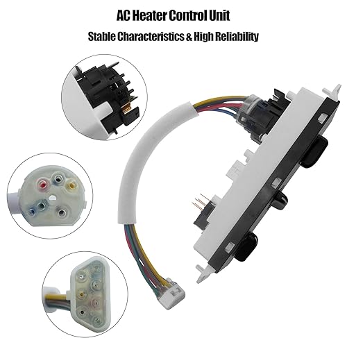 Miniatura 6 de Panel de control climático HVAC para Jeep Wrangler TJ 1999-2004 Interruptor de control del selector de calentador, panel de calentador climático