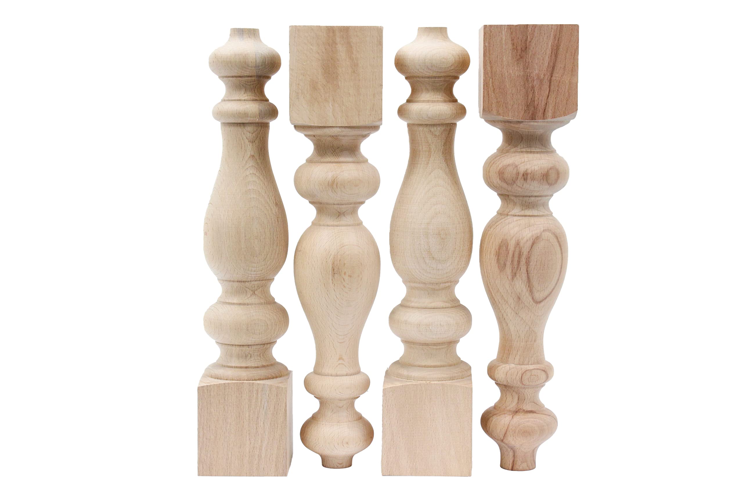 Buy 18" Turned Table Legs, Set of 4, Wood Table Legs, Unfinished Wooden