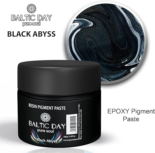 Miniatura 4 de Pasta de pigmento negro para resina epoxi "Black Abyss" (pastatarro de 2 onzas) - Pasta de pigmento de color de resina epoxi - Pasta de resina opaca
