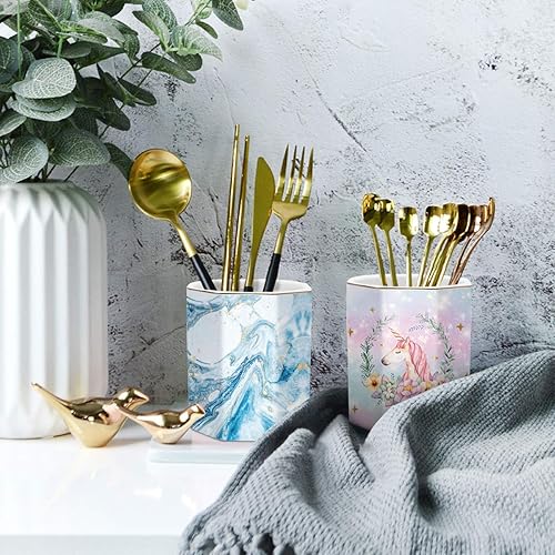 Vista 146 de WAVEYU - Portalápices bonito para escritorio, decoración de escritorio para niñas y mujeres Flor negra