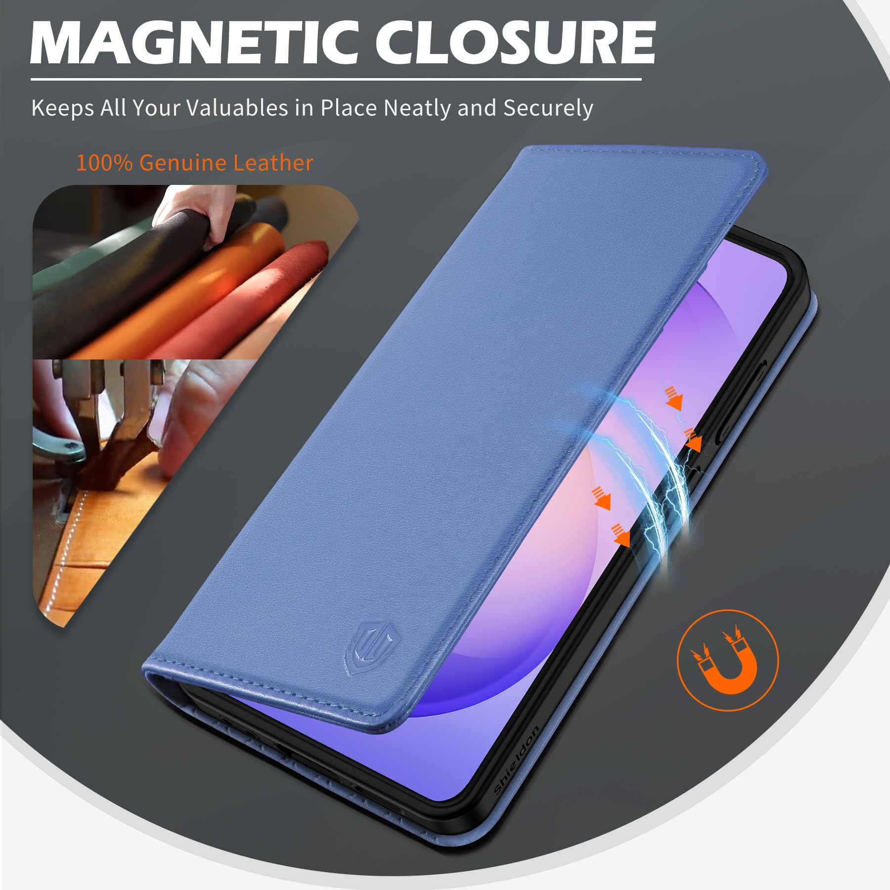 SHIELDON Custodia per Galaxy S26 Plus 5G, Cover a Portafoglio in Pelle con Blocco RFID e Porta Carte, Supporto Magnetico, Cover Protettiva Compatibile con Galaxy S 26+ 6.7" - Viola Glicine