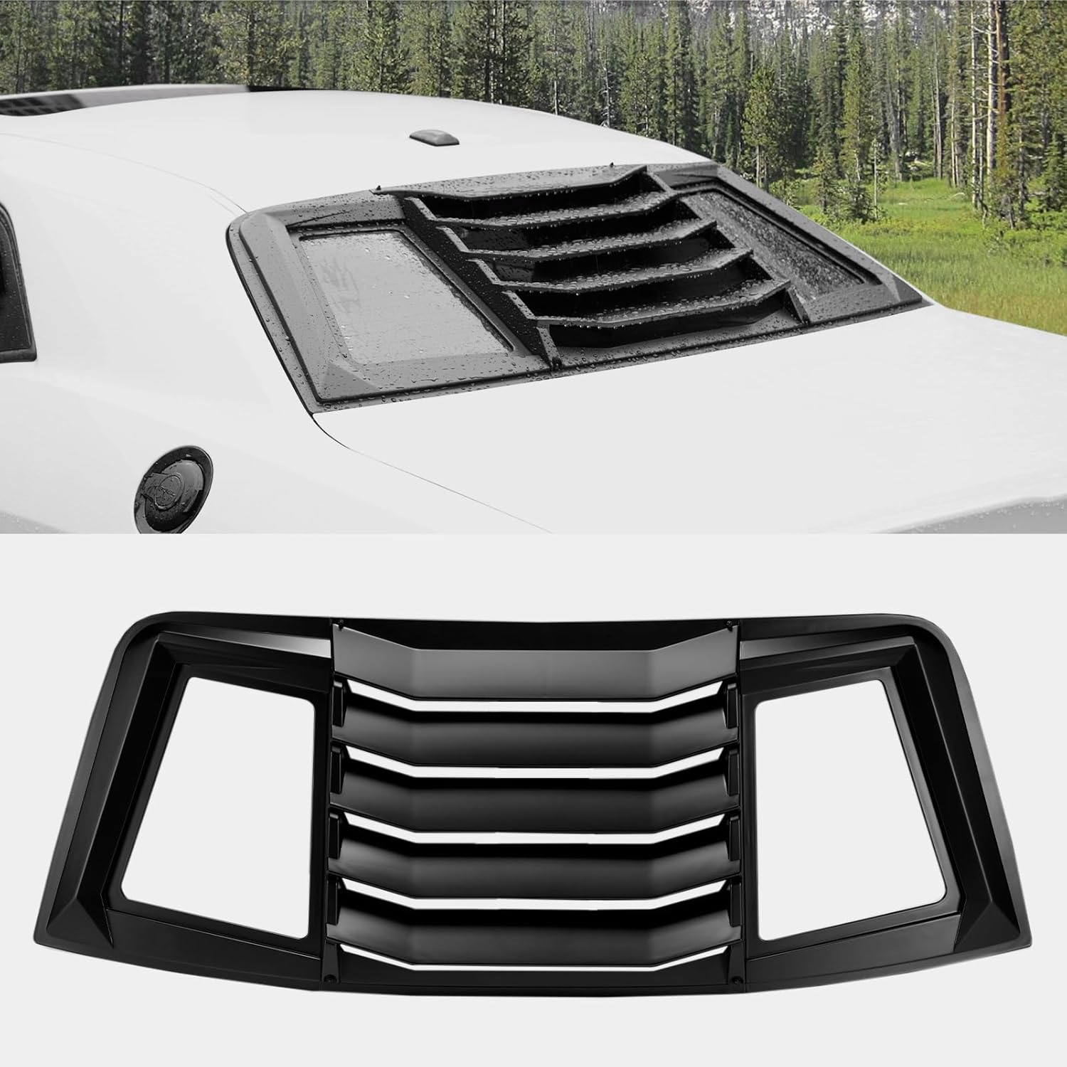 HAKA TOUGH Rear Window Scoop Louvers for Dodge Challenger 2016-2022 Accessories, Challenger Side Window Scoop Sun Shade Window Louver 1 PCS Black