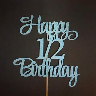 Atelier Elegance Happy 1/2 Birthday Cake Topper, 6 Months Cake Topper, Half Cake Topper
