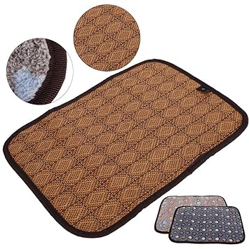 Summer Dog Mat Environmentally Safe Cool Ice Blanket Ice(Blue Stars, L, Blue)