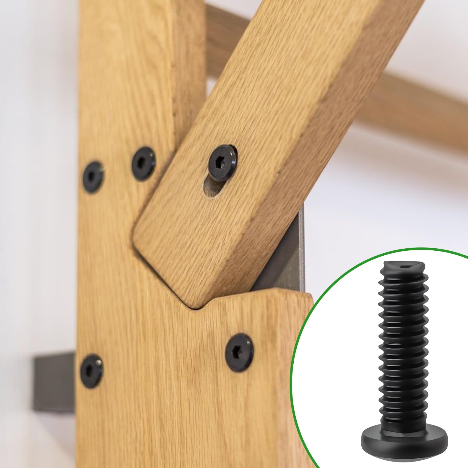 Pyroclasia M6 Bolts 20 Stck M6 X 25 mm Flat Head Allen Bolts 304 Stainless Steel Black Furniture Screw Long Bolt Fully Thread with Hex Key for Furniture Assembly Machinery Industry - Image 3