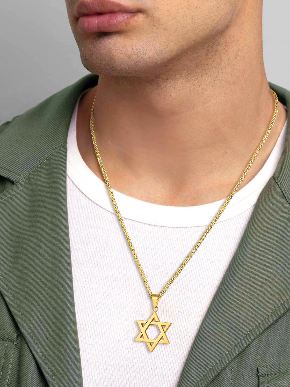 Amazon.co.jp: ネックレス メンズ 人気 六芒星 ヘキサグラム ダビデの