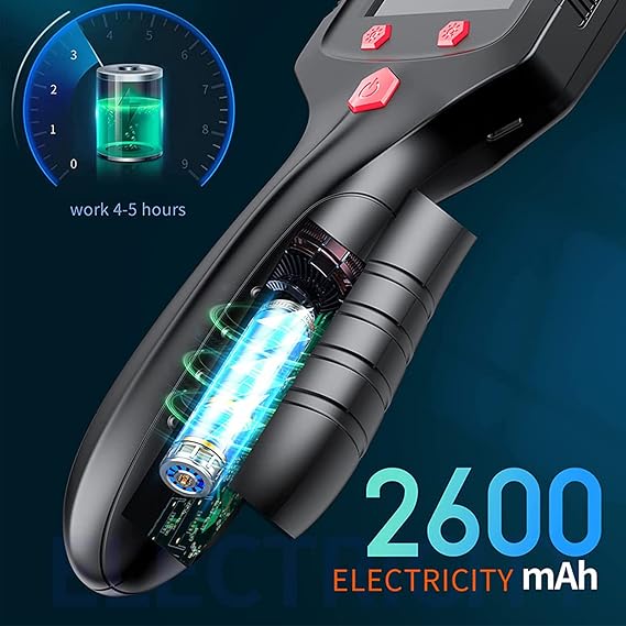 Handheld Endoscope Camera, Portable 2.4 Inch IPS Screen Industrial Endoscope with 6 LED Lights for Sewer and Automotive Inspection, 15M