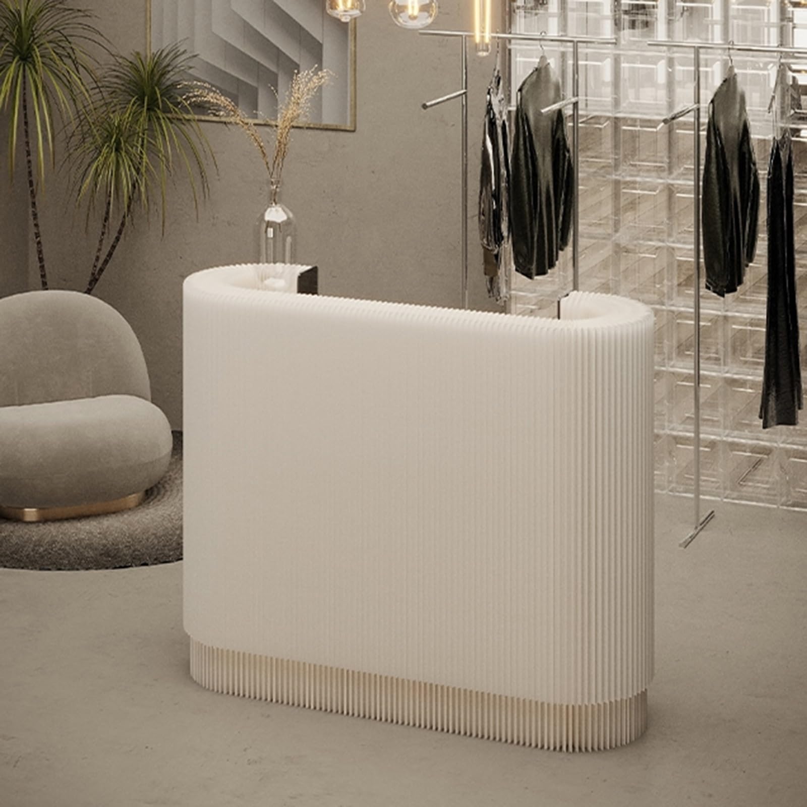 Comptoir Caisse Accueil, Magasin, Réception Bureau, Moderne pour Bureau et Réception, Meuble Montage Facile(Color:Wit)