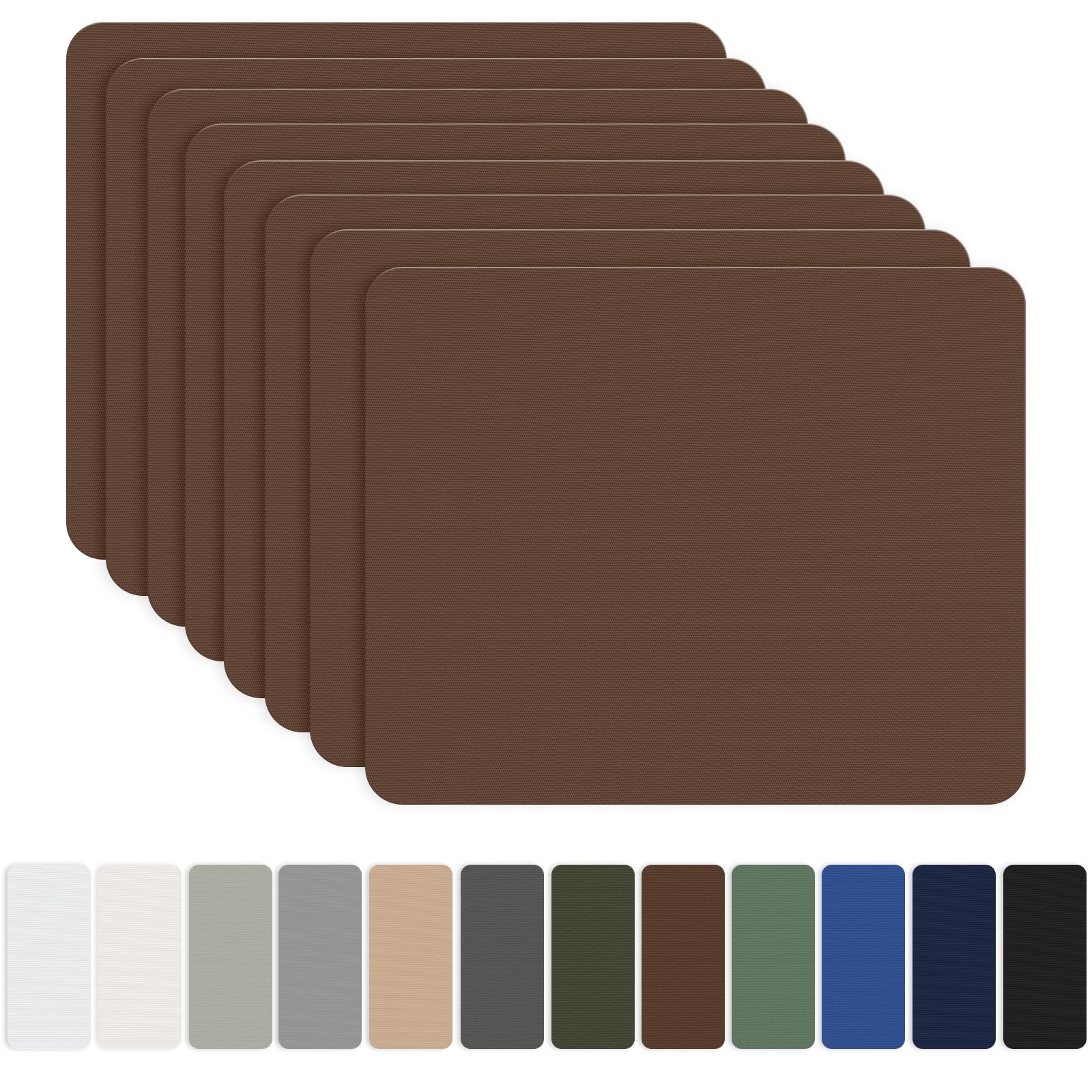 OAZ 8 Pieces 20x15 cm Nylon Repair Patches Nylon Fabric Patch Self-Adhesive Tent Repair Patch Kit Waterproof Lightweight Nylon Repair Tape for Clothing Down Jacket Sleeping Bag Brown