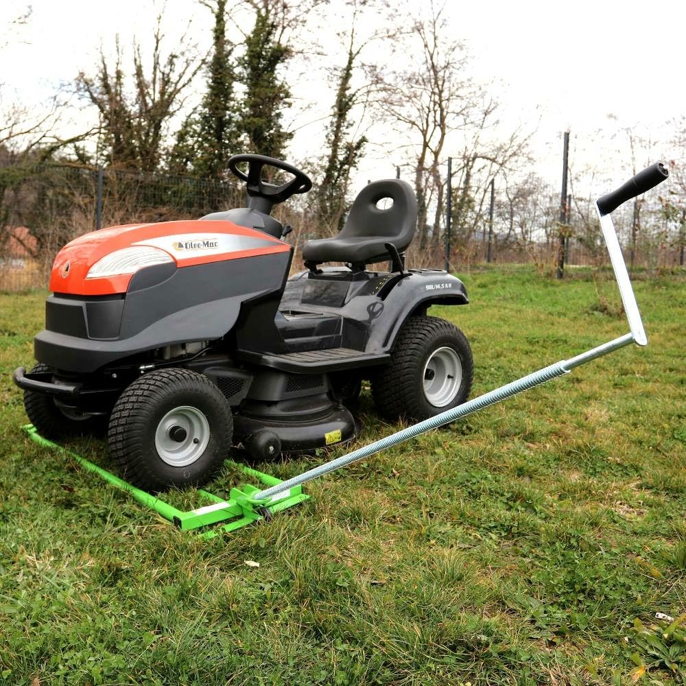 TERRE JARDIN - Lève Tracteur Tondeuse, Pliable à roulettes, avec Treuil, Cric de Levage 350 kg, Inclinaison 44°, Hauteur Max 80 cm - Lève Tondeuse à Gazon Tracteur, Stable et Robuste