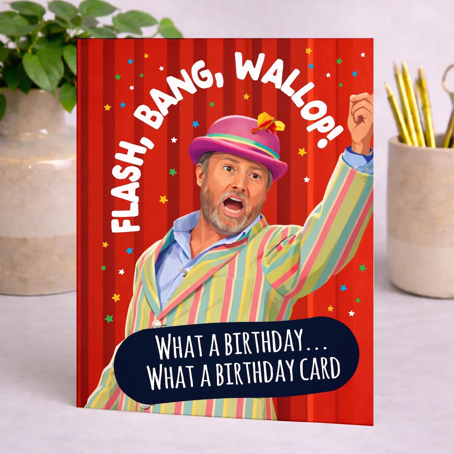 Funny Birthday Card - David Mitchell, Birthday Card, Last one laughing, TV, Girlfriend, Wife her, him, Boyfriend, Husband - Birthday Gifts - Humorous Birthday Cards - Made in UK