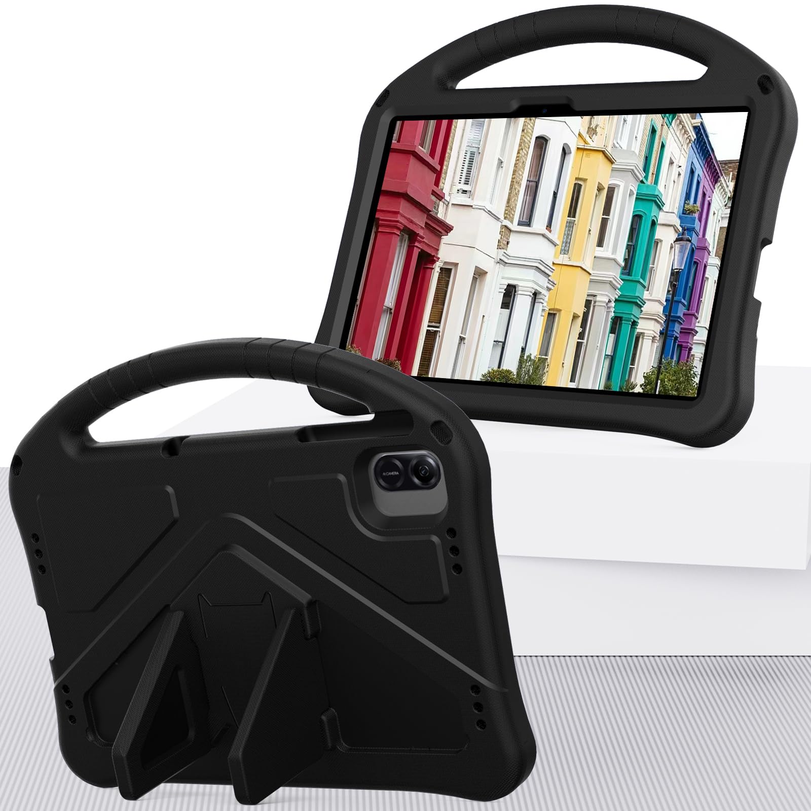 Custodia per Honor Pad X8a X8b da 11 pollici 2024 2026, custodia antiurto in EVA per bambini e ragazze, con maniglia di supporto (nero)