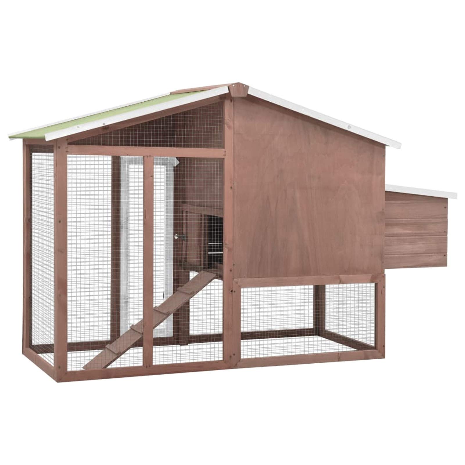 LAPOOH Pollaio con Casetta Nidificazione Mocha e Bianco in Legno Abete,Pollai e Gabbie,Pollaio,Pollaio per Galline da Esterno(SPU:170866)