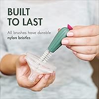 Vista 3 de Boon - Juego de cepillos en forma de cactus para limpiar biberones, multicolor