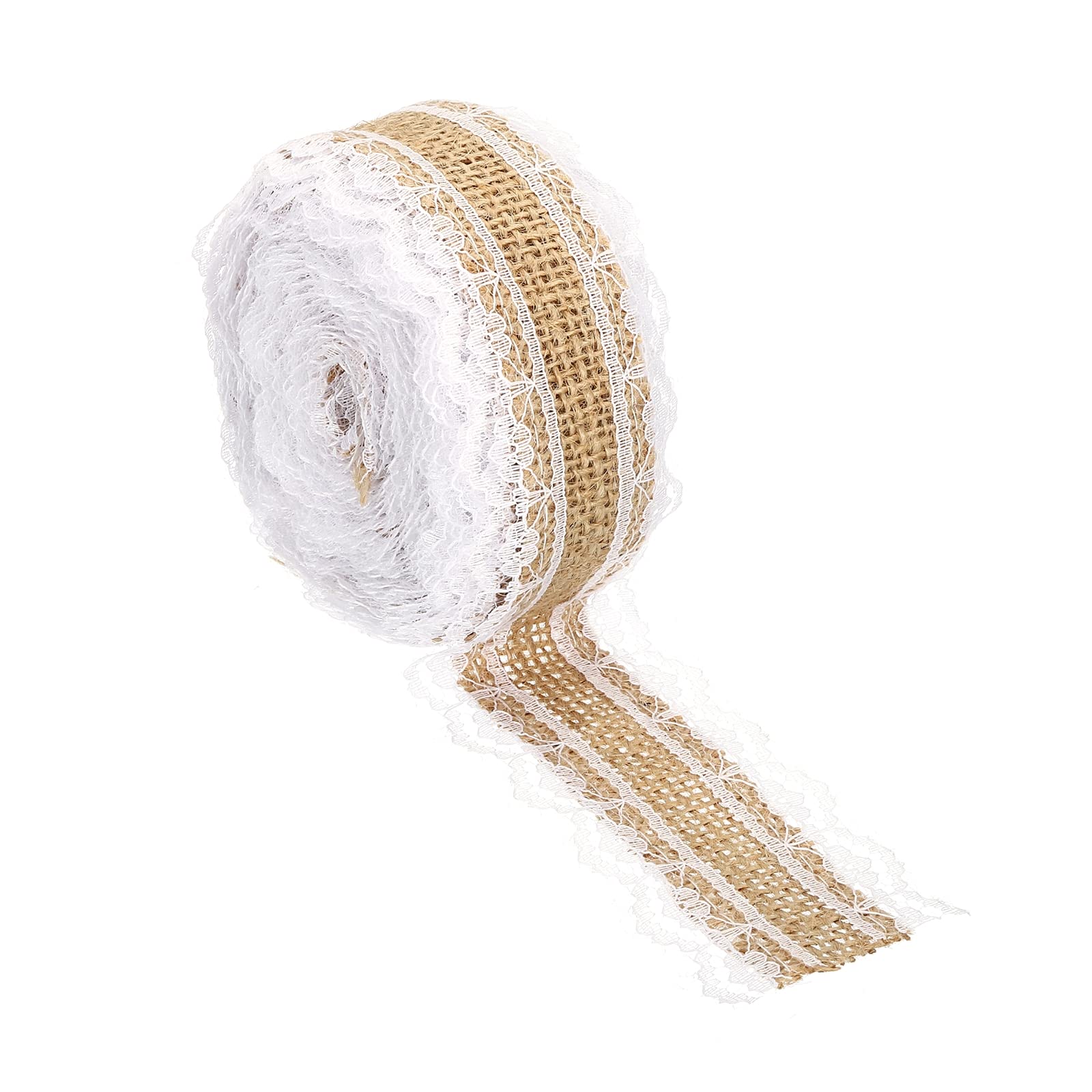 PATIKIL 1" Wide 5.5 Yards Burlap Fabric Ribbon