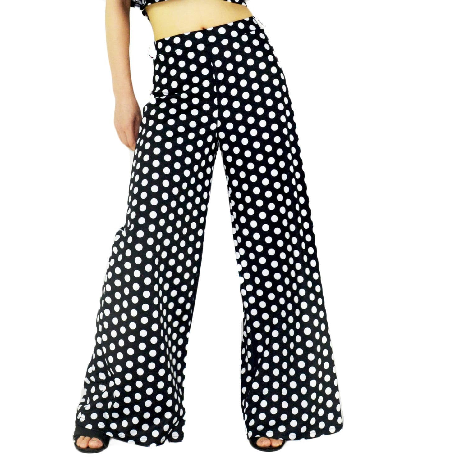 YSJERA Women's Stretchy Wide Leg Long Palazzo Pants Yoga Summer Casual Wear