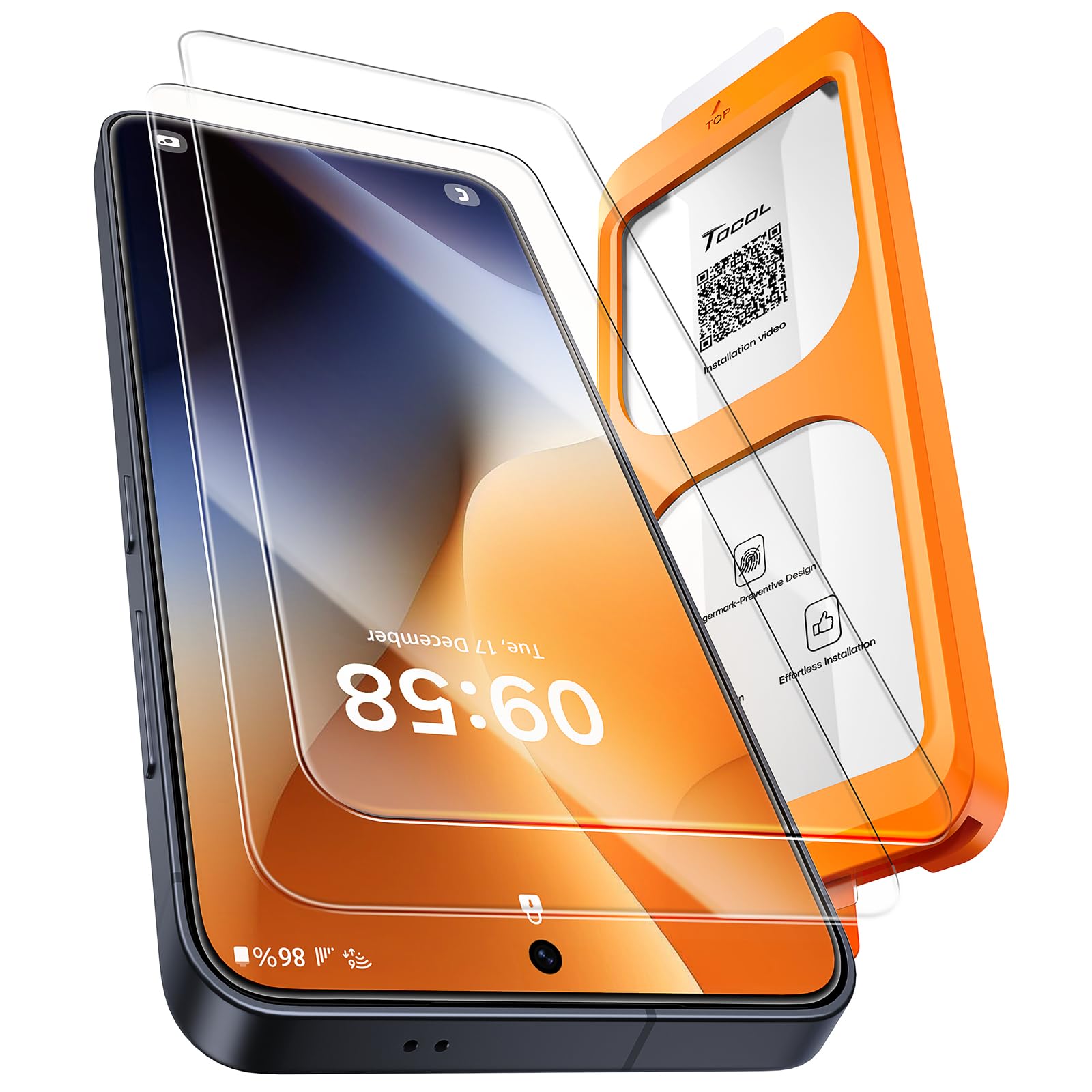 TOCOL für Samsung Galaxy S25 Plus für Panzerglas, Full Screen Auto-Installation Schutzglas 9H Härte Stoßfest Kratzfest Anti-Fingerabdruck Anti-Öl Anti-Bläschen für Samsung Galaxy S25 Plus, 2 Stück