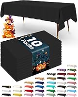 Vista 29 de Pureegg - Juego de 10 manteles de plástico desechables redondos de 84 pulgadas, para fiestas, picnics, bodas, manteles decorativos, redondos, Blanco